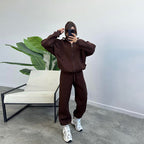 Women's Casual Two-Piece Set with Oversized Hoodie and Joggers