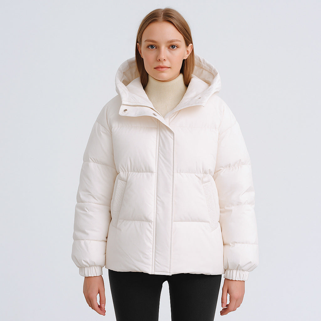 Women's Fashionable Winter Jacket with Voluminous Puff Sleeves