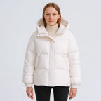 Women's Fashionable Winter Jacket with Voluminous Puff Sleeves