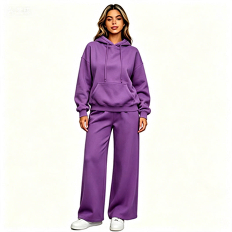 Women's Comfortable Oversized Hoodie and Wide Jogging Pants Set