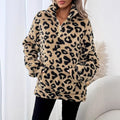 Women's Fleece Pullover with Leopard Print