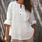 Casual Women's Blouse with Button Placket