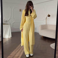 Women's Loungewear Set with Long-Sleeve Top and Wide Palazzo Pants