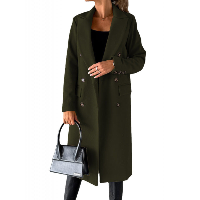Elegant Double-Breasted Coat with Modern Cut