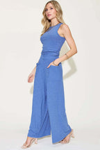 Women's Casual Wide-Leg Jumpsuit with Pockets
