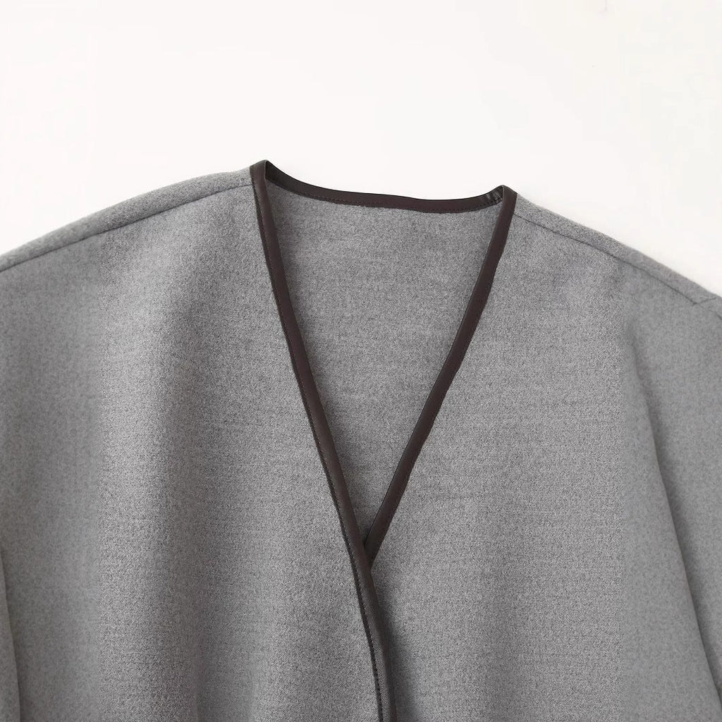 Women's Elegant Wrap Jacket with Pockets