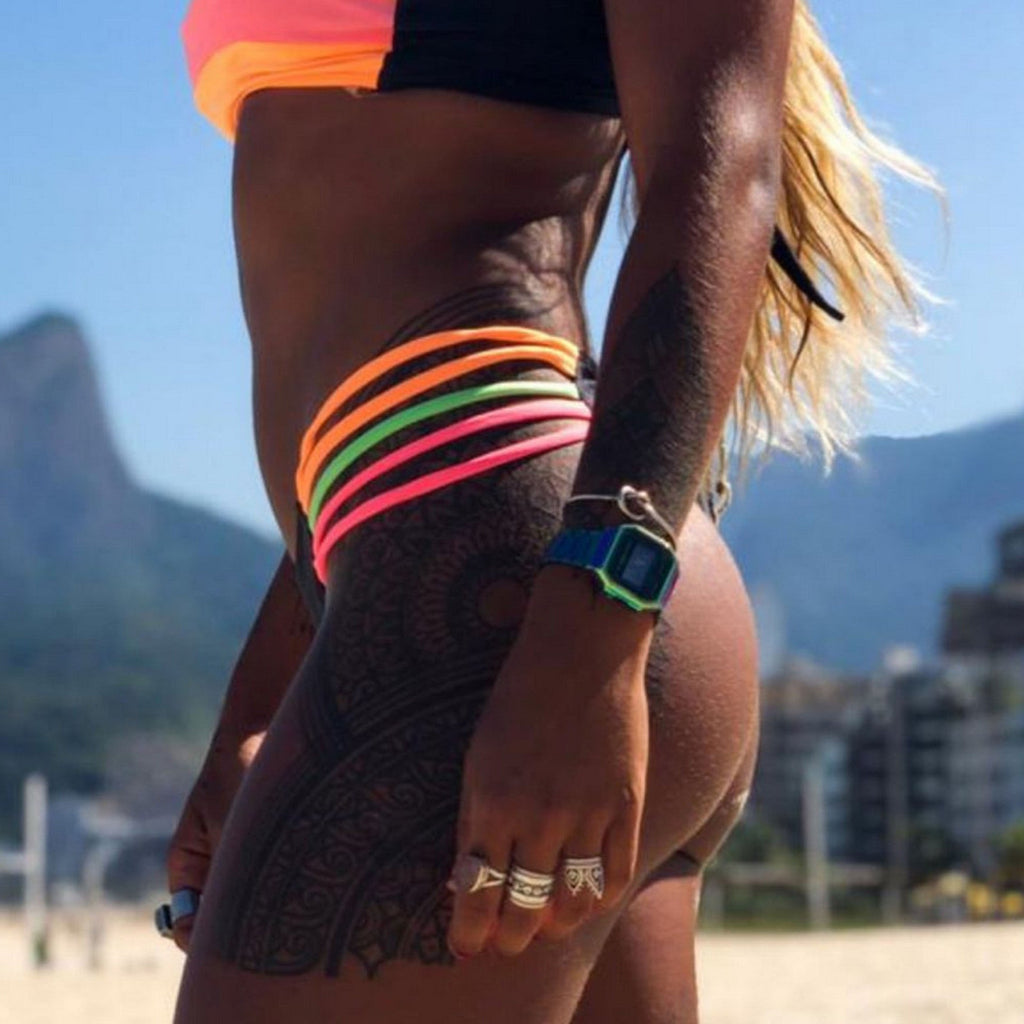 Women's Striped Bandeau Bikini