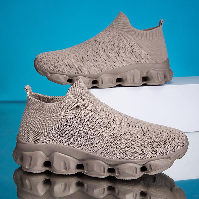 Women's Breathable Knit Running Shoes with Non-Slip Sole