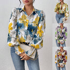 Women's Floral Print Blouse with Puff Sleeves