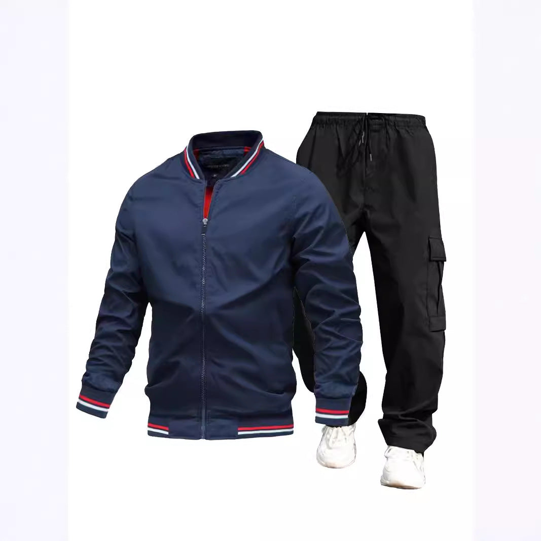 Men's sporty jacket and cargo pants set