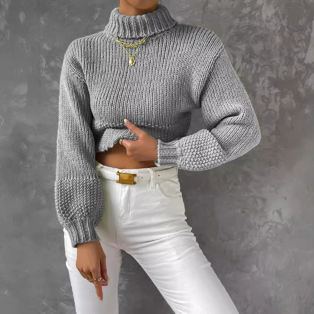 Women's High-Neck Chunky Knit Sweater