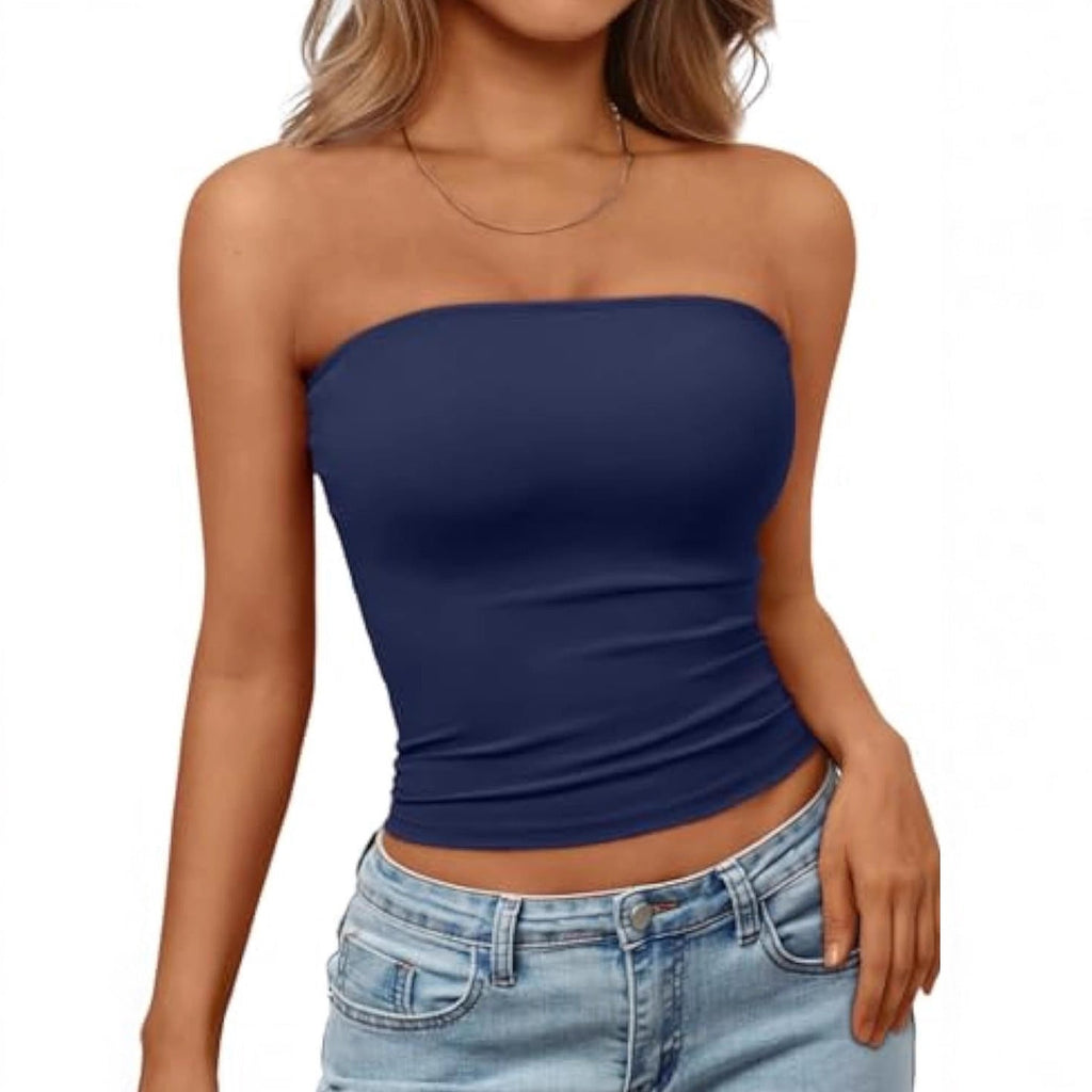 Women's Elastic Bandeau Top with Form-Fitting Cut