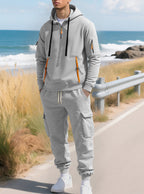 Men's Half-Zip Hoodie and Cargo Jogger Set