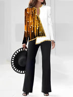 Elegant Statement Jacket with Asymmetric Cut and Sparkling Details
