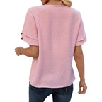 Women's Blouse with Airy Ruffle Sleeves and Textured Design