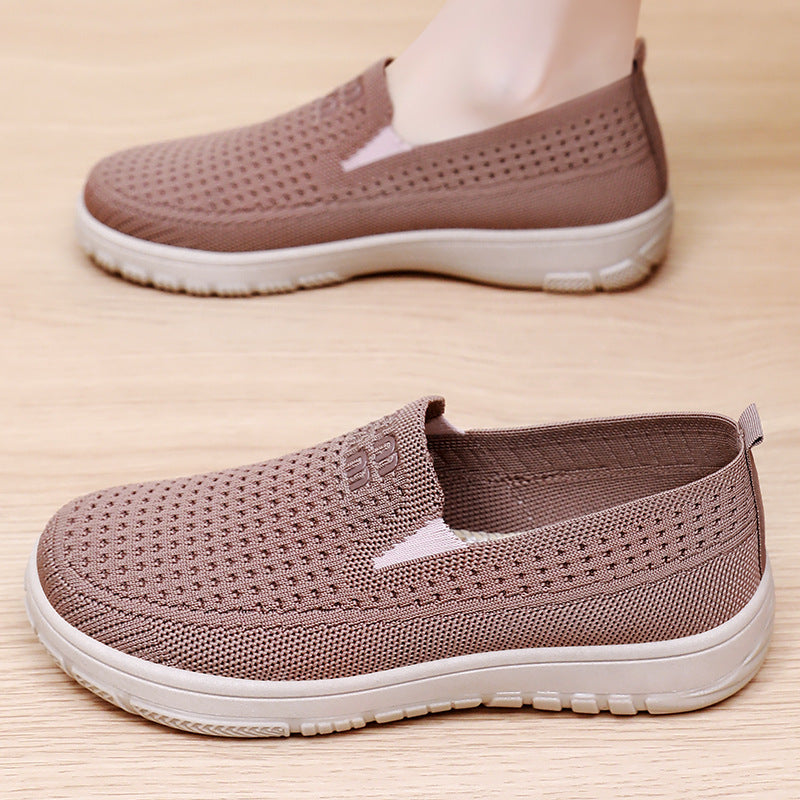 Women's Breathable Casual Slip-On Sneakers with Elastic Upper