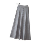 Women's Textured Maxi Skirt with Button Details