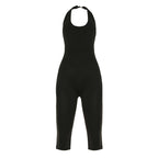 Women's Bodycon Jumpsuit with Deep Back and Clean Design