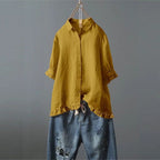 Women's Shirt with Ruffle Details and Loose Fit
