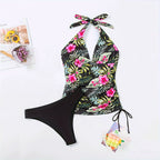 Women's Swimsuit with Floral Design and Adjustable Straps