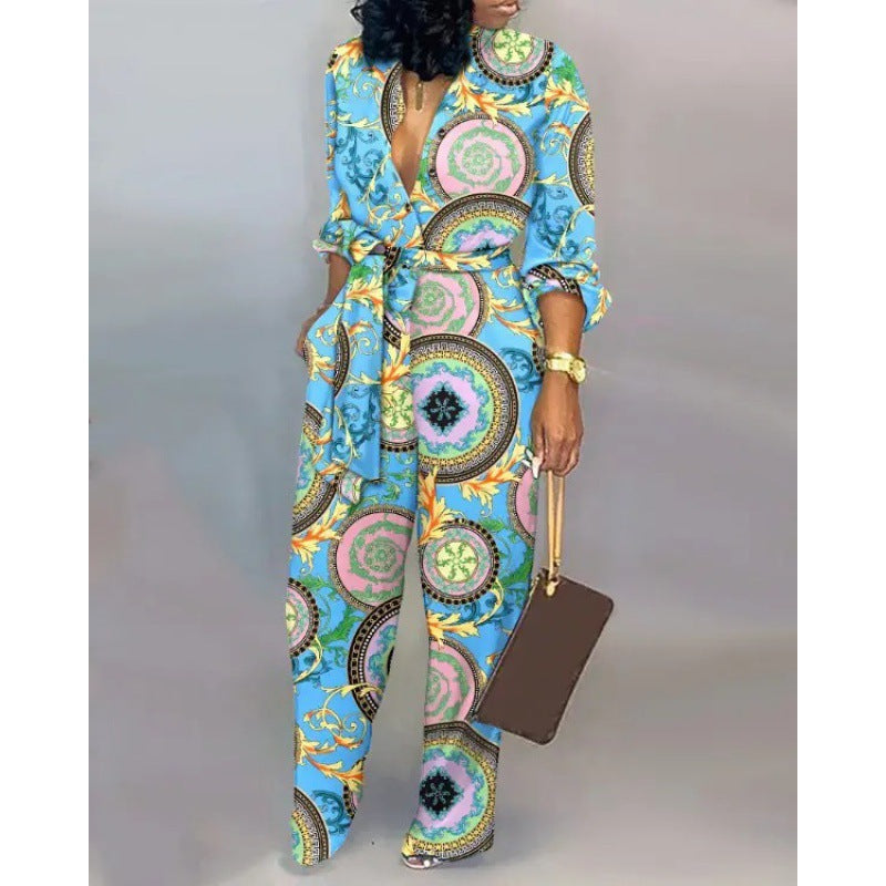 Women's Denim Jumpsuit with Fashionable Patchwork Design and Practical Pockets