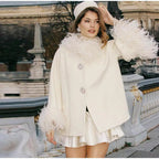Elegant Women's Faux Fur Jacket with Glamorous Button Details