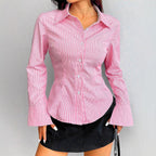 Women's Striped Fitted Blouse