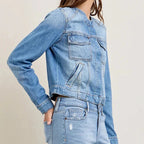 Women's Denim Jacket with Relaxed Fit