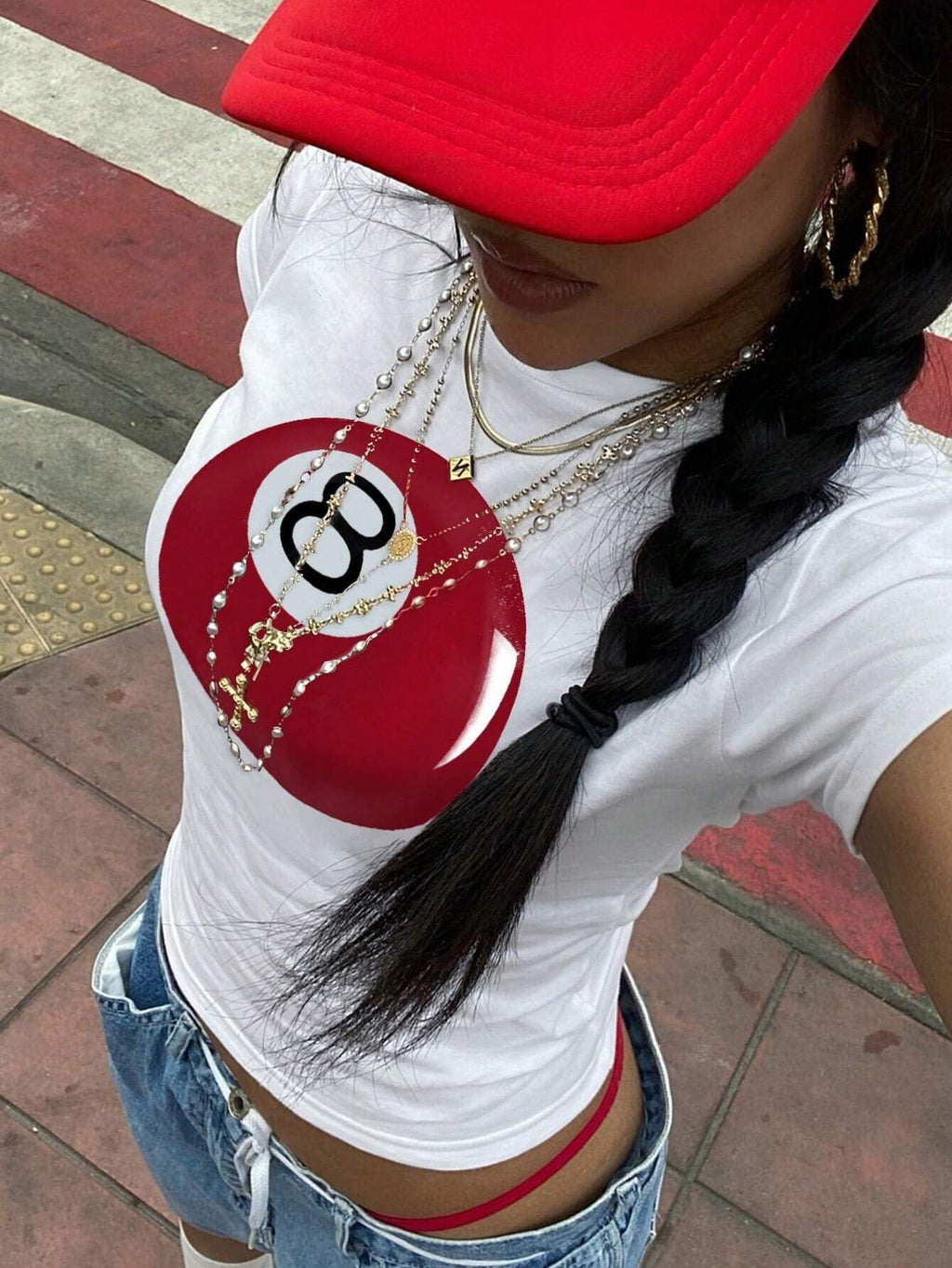 Women's Crop T-Shirt with Retro Phone Design