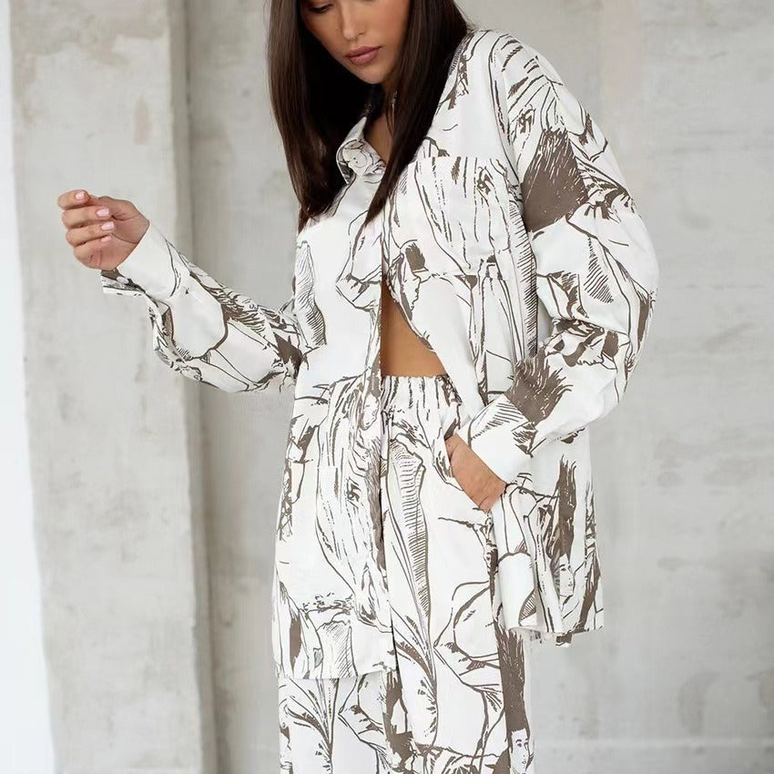 Women's Elegant and Casual Blouse and Pants Set