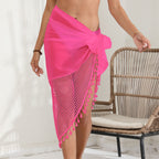 Women's Elegant Mesh Beach Sarong with Tassels