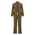 Elegant Blazer-Style Jumpsuit with Adjustable Waist