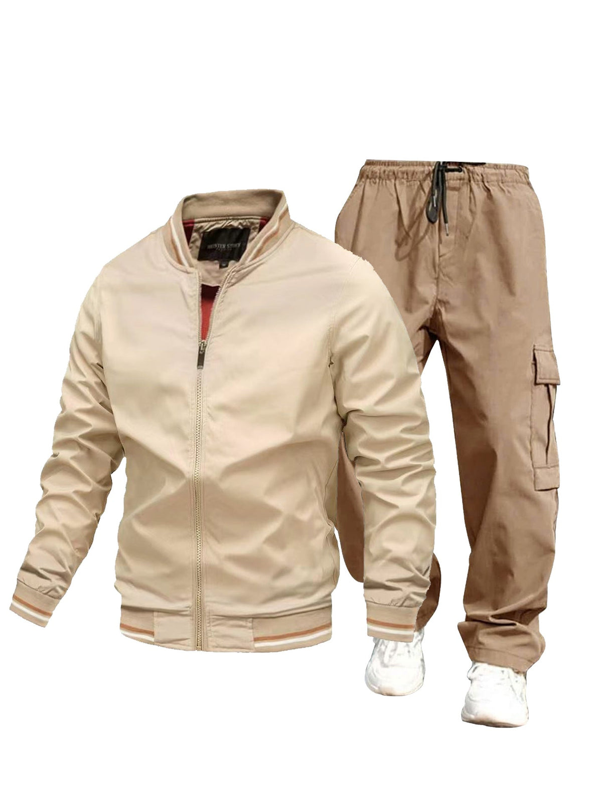 Men's sporty jacket and cargo pants set