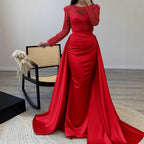 Women's Evening Dress with Sequined Bodice and Satin Skirt