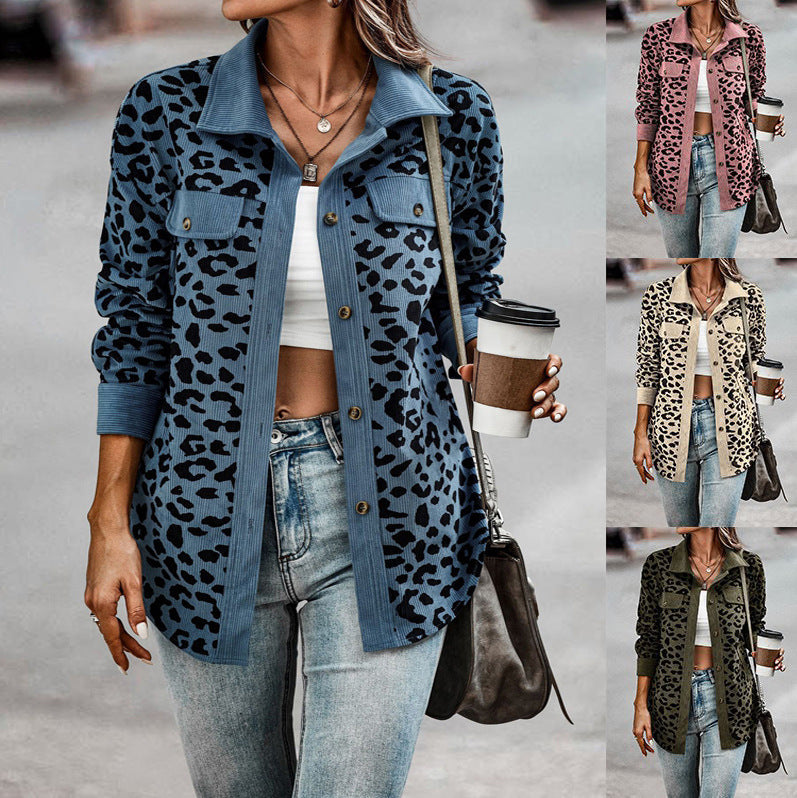 Women's Fashionable Leopard Print Overshirt