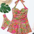 Women's Swimwear with Romantic Paisley Pattern