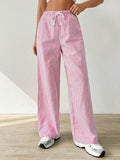 Women's Comfortable Beach Pants with Elastic Waistband and Decorative Drawstring