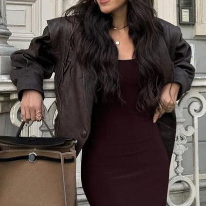 Women's Faux Leather Biker Jacket