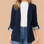 Elegant Casual Blazer with Roll-Up Sleeves