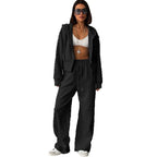 Cropped Hoodie and Wide-Leg Jogger Set