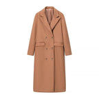 Elegant Women's Double-Breasted Wool Coat