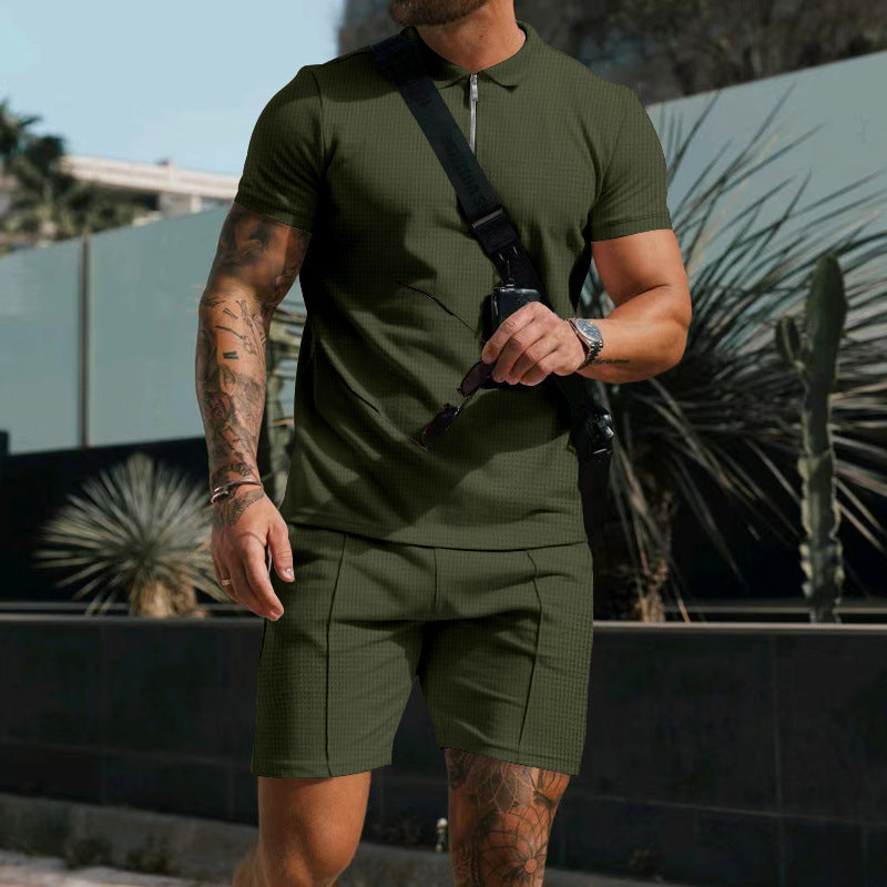 Men's Polo Shirt and Chino Shorts Set