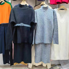 Elegant Knit Outfit with Waist Belt