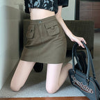 Women's Utility-Style Cargo Skirt with Pockets