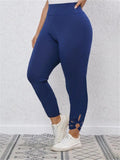 Women's High-Waisted Leggings with Stylish Cut Details