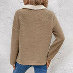 Women's half-zip fleece pullover with pockets