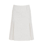 Women's Midi Skirt with Playful Polka Dot Pattern and Elegant A-Line