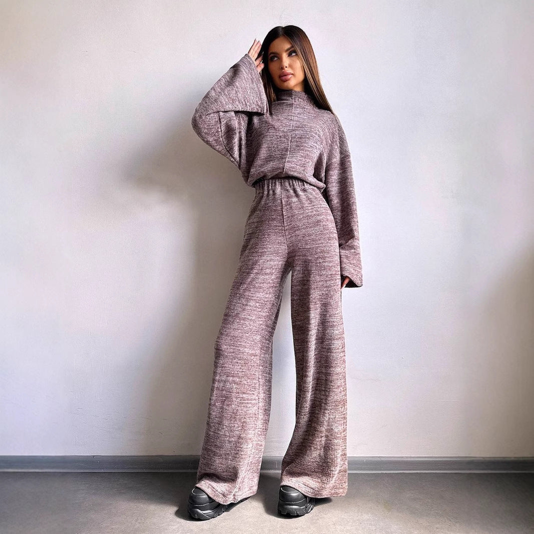 Women Comfortable Sweat Loungewear Suit with Wide Cut and High Sleeves