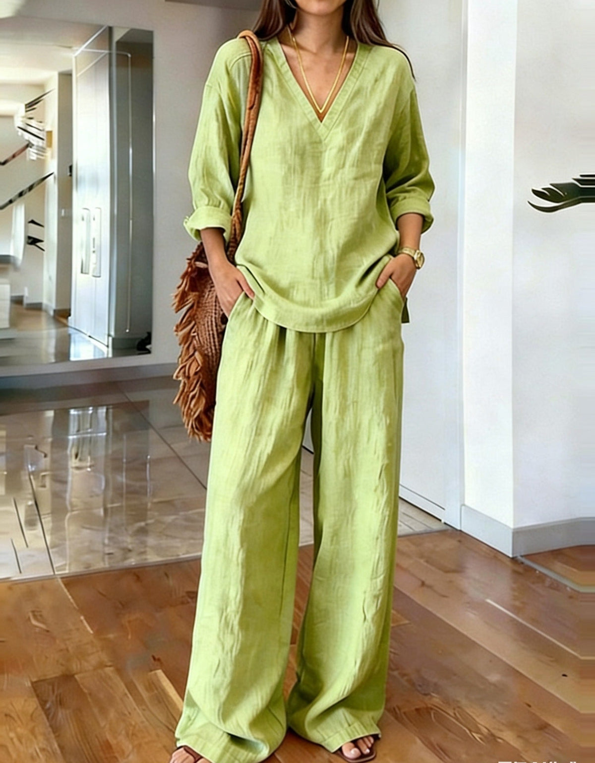 Comfortable Women's Pants with Relaxed Fit and Pockets