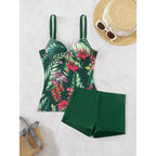 Women's Swimsuit Set with Floral Top